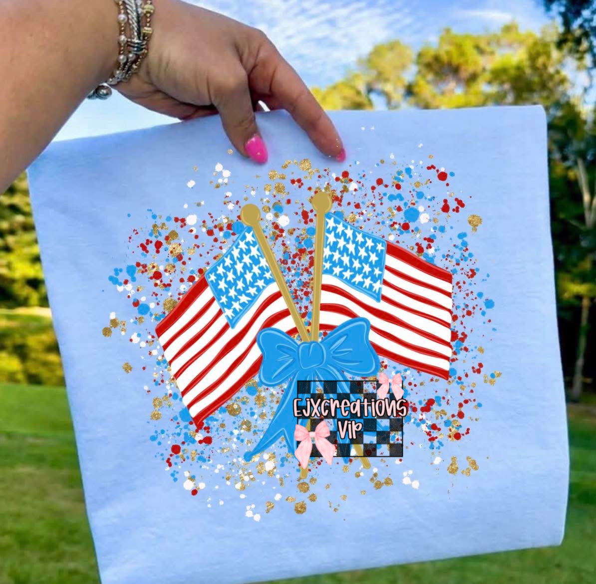 American flag splatter