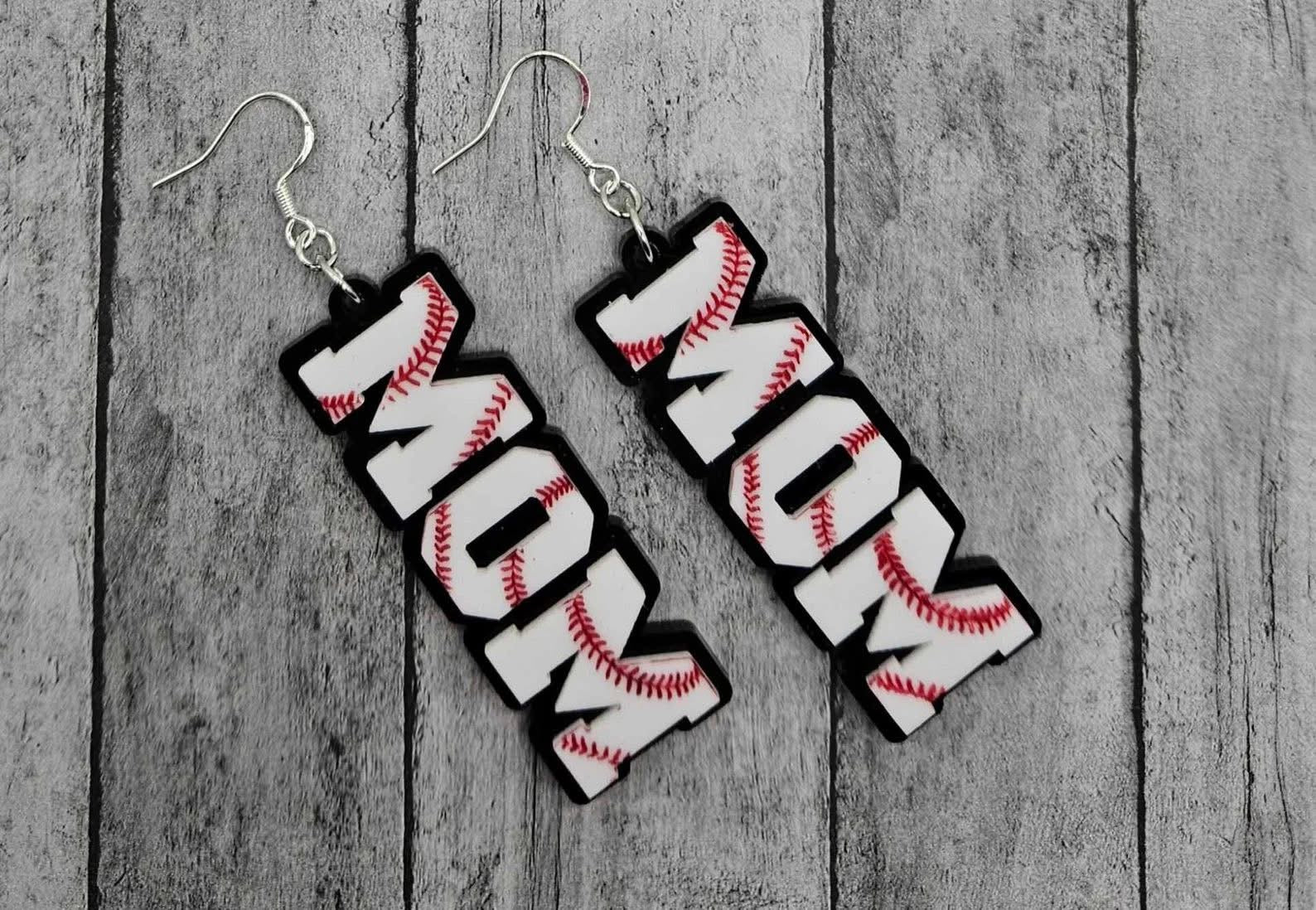 Hypoallergenic earrings, baseball