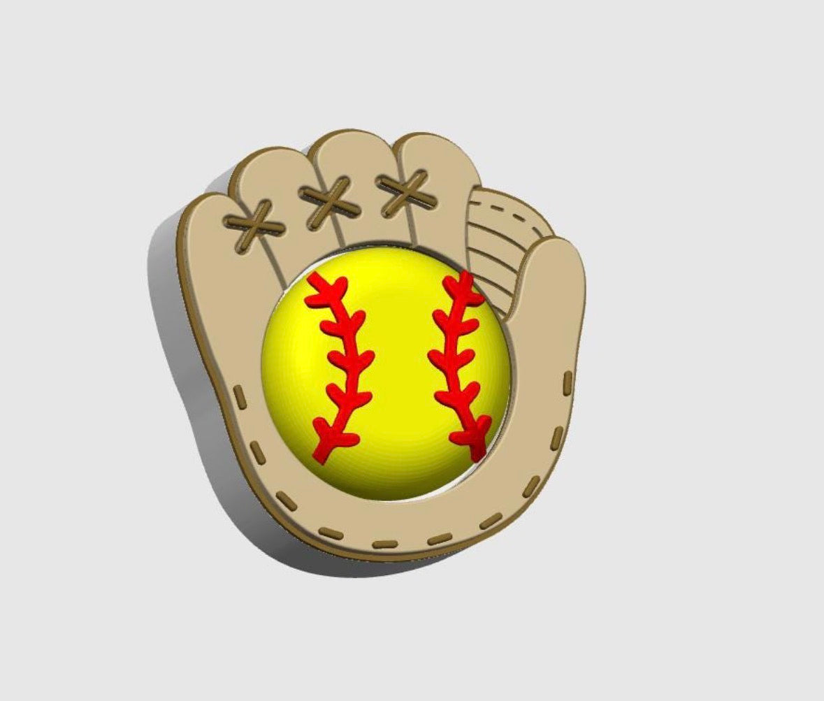 Softball fidget/sensory clicker keychain