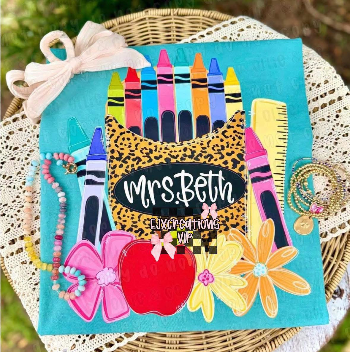 Teacher crayon box custom